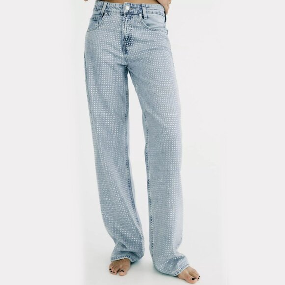 NWT Zara Rhinestone Jeans Size 2 - Picture 2 of 10